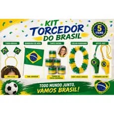 Kit Torcedor Do Brasil Com 5 Itens | Apetrechos, Copa Do Mundo, Seleção Brasileira, Torcedora, Jogos