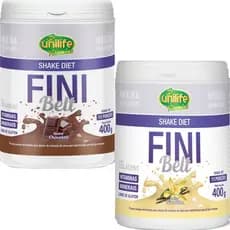 Kit 2 Shake Fini Belt C/ Colageno Sabores Chocolate E Baunilha 400g - Unilife