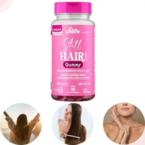 Gummy Hair Still 30 Gomas Sabor Morango Para Cabelo Pele e Unhas - Unilife