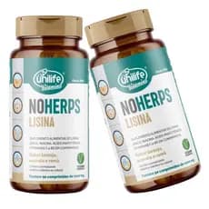 Kit 2 - Noherps Lisina - 1000mg - 90 Comprimidos - Laranja, Acerola e Romã + B6, B5, B3, C - Unilife