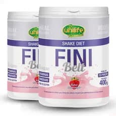 Kit 2 Shake Diet Com Colageno Fini Belt Sabor Morango 400g - Unilife
