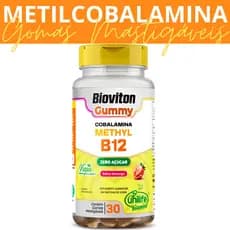 Vitamina B12 Methyl 30 Gomas Mastigáveis Metilcobalamina Gummy Sabor Morango Zero Açúcar - Unilife