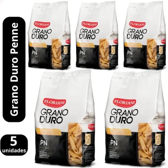 KIT 5 - Macarrão Penne Grano Duro Personale Massa Seca 500g Pasta Fácil Floriani