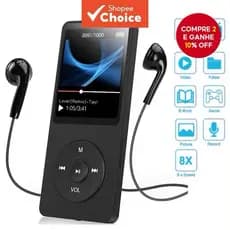 Reprodutor MP3 MP4 Bluetooth 128GB - Compatível com Bluetooth, Gravação de Áudio, Portátil