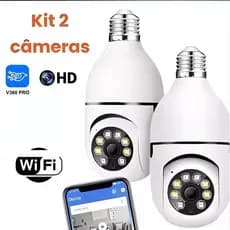 Câmeras segurança wifi ip sem fio 360 encaixe lampada Infravermelho sem fio ptz full HD G4