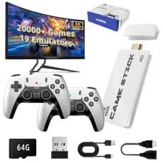 Video Game Stick M15 Pro - 4K HD, 2 Controles Sem Fio, 30.000 Jogos