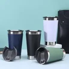 Copo Térmico 473ml com Tampa e Abridor de Garrafas – Manter Bebida Gelada ou Quente