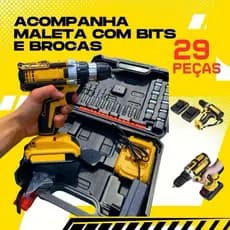 Parafusadeira Furadeira com 2 Baterias de 48v  Maleta e Acessórios Completo PROMOCAO