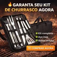 Kit Churrasco Inox 9 Peças Profissional com Bolsa Maleta Utensílios Churrasco Completo