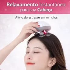 Massageador de Couro Cabeludo Elétrico Recarregável 3 Velocidades 4 Cabeças Massagem Relaxante Portátil