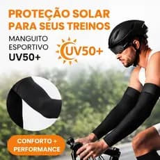 Manguito Ciclismo UV50 Proteção Solar Compressão Esportivo Corrida Academia Kit 2 Pares
