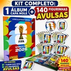 Álbum + Adesivos Copa do Mundo FIFA 2026 Capa Mole + 140 Adesivos Avulsas