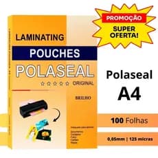 Plástico para Plastificação A4 Polaseal 100 Folhas 0.05 125 Micras Plastificadora Documento