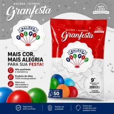 BALÃO BRANCO 9´´ POLEGADAS PIC PIC - BEXIGA DE LÁTEX IDEAL PARA SEU EVENTO