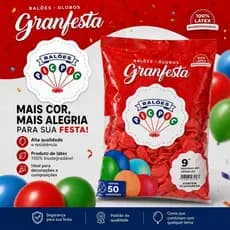 BALÃO VERMELHO 9´´ POLEGADAS PIC PIC - BEXIGA DE LÁTEX IDEAL PARA SEU EVENTO