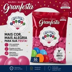 BALÃO ROSA FORTE 9´´ POLEGADAS PIC PIC - BEXIGA DE LÁTEX IDEAL PARA SEU EVENTO