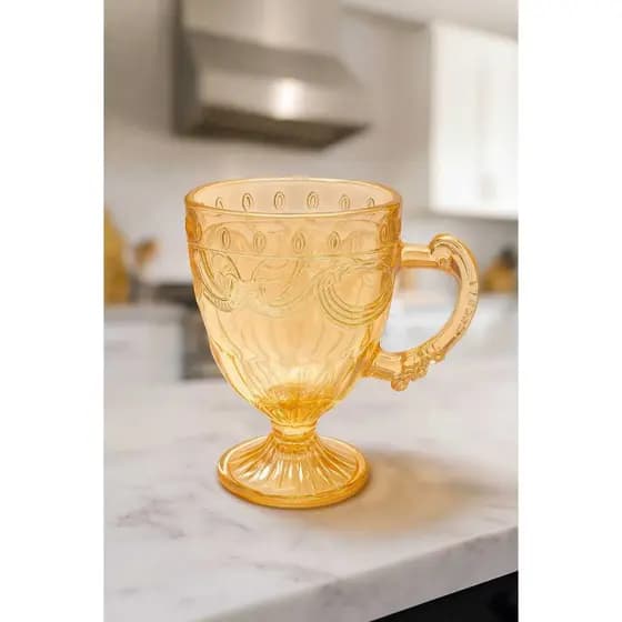 Jogo de Xícaras/Caneca Com 6 Em Cristal imperial Borda Fio de Ouro 190ml P/ Capuccino Café Luxo Cantinho do Café