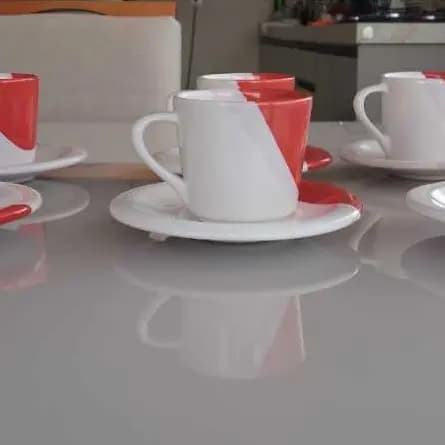 Jogo de Xícaras Canecas 6 peças com Pires Cerâmica Chá Café