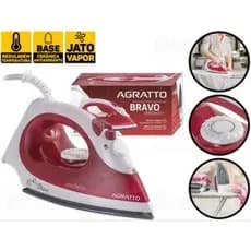 FERRO DE PASSAR ROUPA VAPOR BRAVO F-01 CERÂMICA VERMELHO AGRATTO 127V