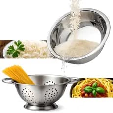 Kit Escorredores em Aço Inox para Massa, Arroz e Legumes