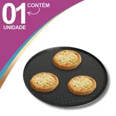 Forma de Mini Pizza Esfiha Redonda Antiaderente 24/26/28cm