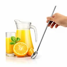 Colher Bailarina 30cm Aço Inox para Drinks Coquetel Sucos Copos Altos – Kit 1, 2, 4 ou 5 Unidades