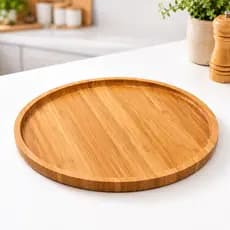 Petisqueira Bambu Média Redonda 20cm Queijo Carne Frios Linha Premium Multiuso