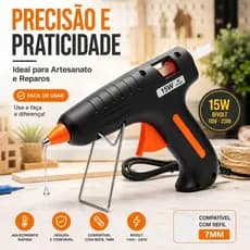 Pistola De Cola Quente Bivolt Profissional 15W Cola Fina 7mm Artesanato DIY Reparo
