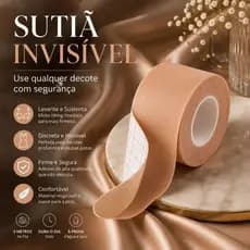 Fita Para Seios Sustentação Levanta Peito Sutiã Invisível Adesivo Boob Tape Rolo 5 Metros Algodão