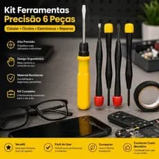 Kit Chave Precisão 6 Peças Reparo Celular Óculos Relógio Eletrônicos Com Fita Isolante 1 2 Ou 3 Kits