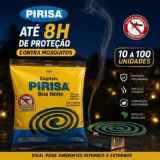 Repelente Espiral Pirisa Mata Mosquito Dengue Pernilongo 10 20 30 40 50 60 80 100 Un