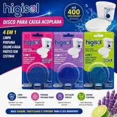Disco Para Caixa Acoplada Detergente Sanitário 4 Em 1 Limpa Perfuma Colore A Água 35g Pastilha Banheiro
