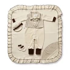 Saída Maternidade Masculina Kit Macacão Bebê Menino Enxoval Recém Nascido Marfim Grav. Borboleta