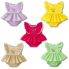 Body Vestido Bebê Menina Bordado Floral Roupa Infantil Rodada Festa Anos Tamanho P M G 0 A 12 Meses