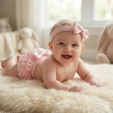 Calcinha Bunda Rica Bebê Menina Kit 3 Peças Com Faixa de Cabelo Tiara Tapa Fralda Infantil Roupa