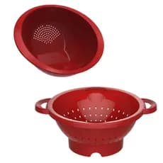 Kit Escorredor e Lavador de Massa Arroz De Plástico Vermelho Achado Shopee