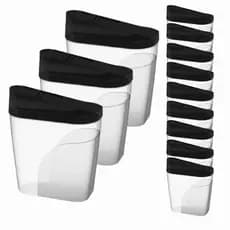 Kit 12 Potes Cereais Farinheiro Porta Sabão Organizador Multiuso