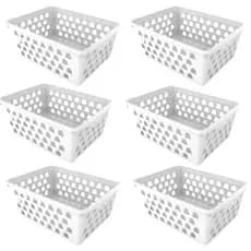 Kit 6 Cesto Organizador Branco 29x20 Grande Achado Shopee