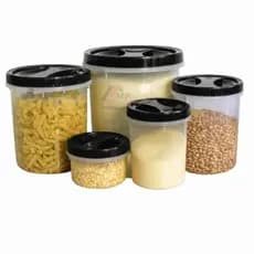 5 Potes Conjunto Porta Mantimento Tampa Rosca Achado Shopee