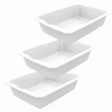 Kit 3 Bandejas Branca Organizador Frios Bandeja Carne Açougue 7,5 Litros
