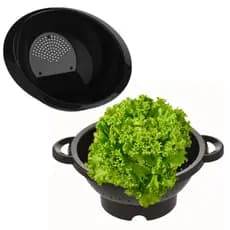 Kit Escorredor e Lavador de Massa Arroz De Plástico Preto - Uninjet