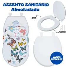 Assento Sanitátio Tampa de Vaso Oval Almofadado - Vencedor