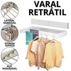 Varal Retratil Parede Magico Estendedor De Roupa Apartamento Varol Retrátil Varal Dobrável Mágico
