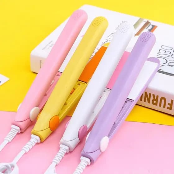 Mini Chapinha De Cabelo Pequena Prancha Portátil Bivolt Alisadora Elétrica Beleza Salão Mulher Menina Cabelos