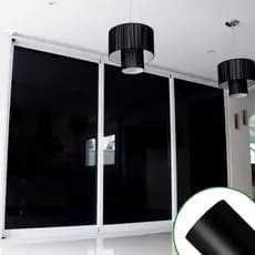 Película Auto Adesiva Vinil Preto Blackout Isola Luz Solar Janela Vidro Porta