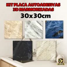 Kits Placas Autoadesivas Mármore 3D Lavável 30x30cm Decoração Quarto Sala Banheiro Lavabo Cozinha