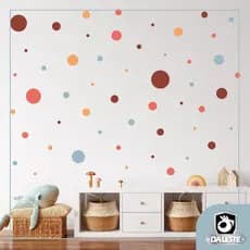 130 Unidades Adesivos de Bolinhas para Parede Autocolante 5, 4, 3 e 2cm Quarto Infantil Decoração IMP
