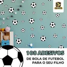 Kit Cartela 108 Bolinhas de Futebol Adesivo de Parede Decoração Para Quarto Parede Porta IMP