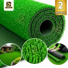 Grama Sintética 50cm por 1 e 2 metros de 12mm Jardim Casa Gramado Artificial Quintal Pet Cenário