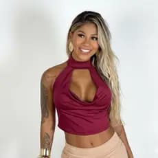 Cropped Drapeado Feminino Suplex Tendência Gringa Blogueira Peça Estilosa que Valoriza o Corpo
